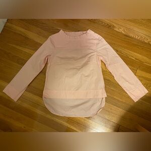 J. Crew Peach Funnel-Neck Drop Hem Top